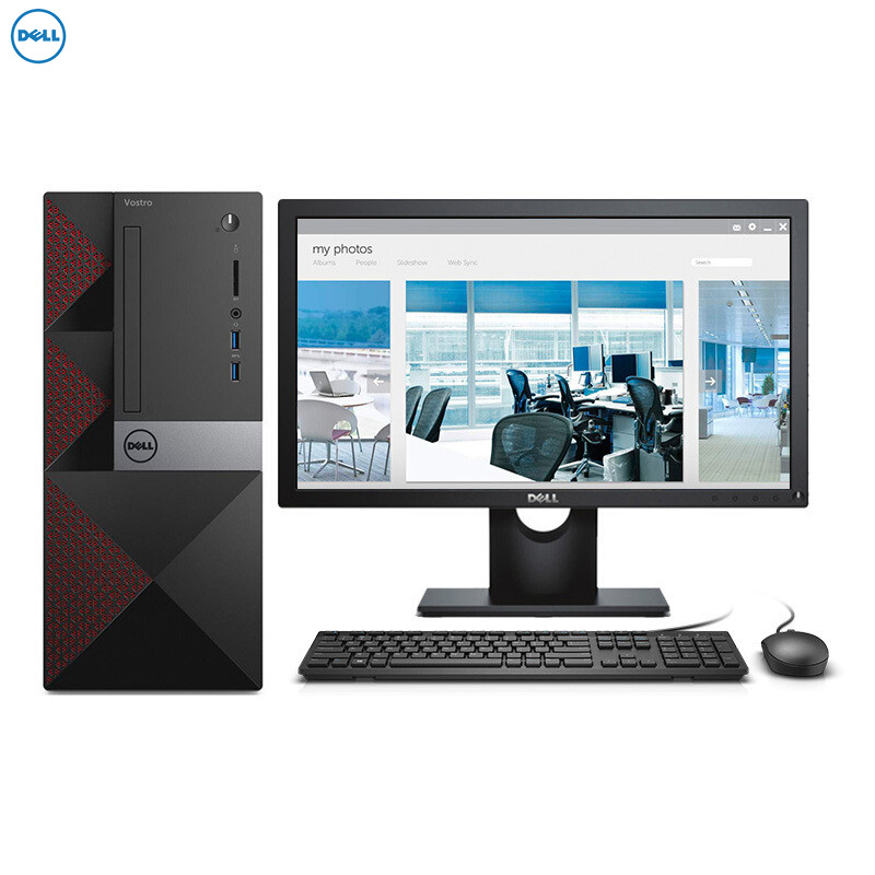 戴尔(DELL)成就3668商用台式电脑 21.5英寸屏(I3-7100 4GB 1T+128固态 2G独显 W10H)