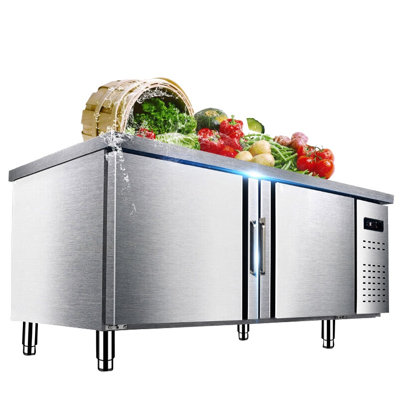 乐创(lecon) 商用保鲜操作台 保鲜工作台 冷柜冰柜双温1.8米