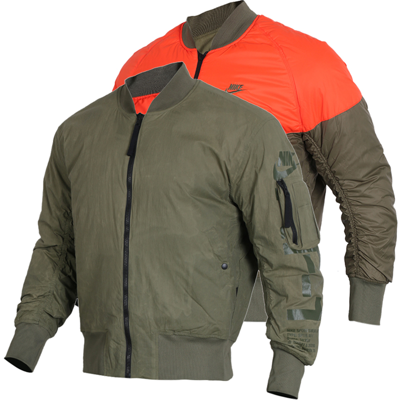 耐克(NIKE)2018年春季男子AF1双面穿飞行员夹克外套棒球服 AH2034-222