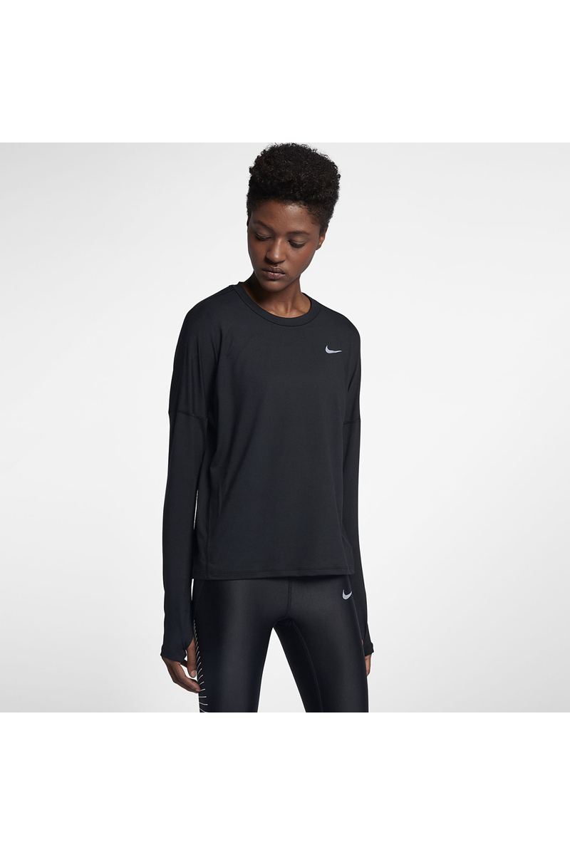耐克(NIKE)女装2018春季新款运动服透气跑步训练长袖T恤 943468-010