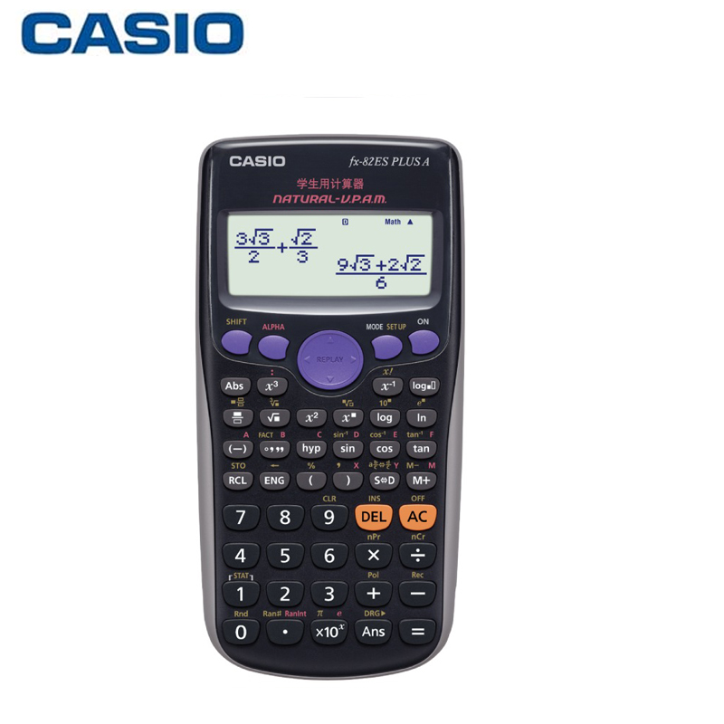 卡西欧(Casio)FX-82ES PLUS A2 黑色函数计算器 中文科学计算机 物理推算计算器