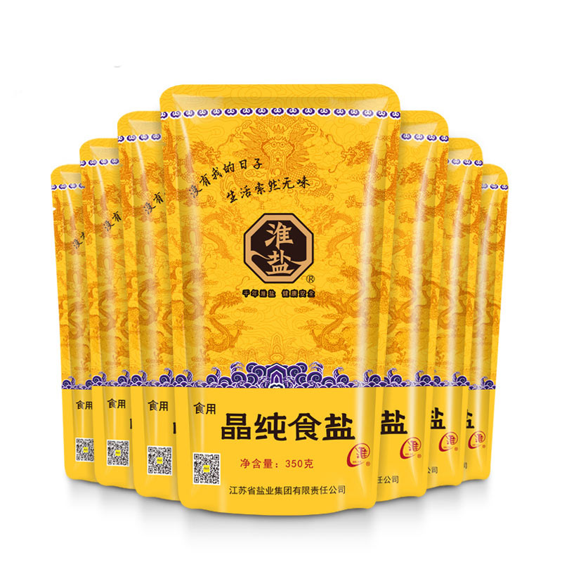 淮牌晶纯食盐350g*7袋 淮盐家用细盐金龙版