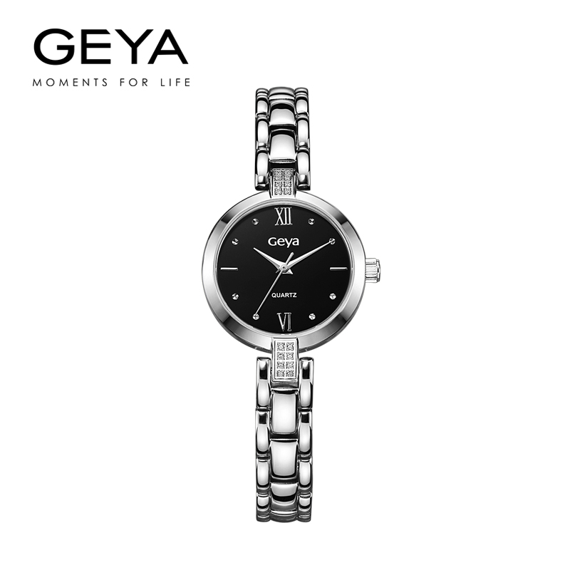 Geya格雅手表女 时尚潮流防水表简约小巧韩版女士石英手链表WG76003LWK