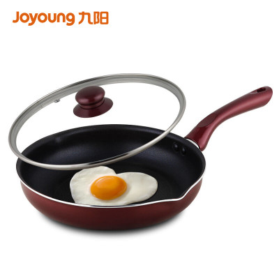 九阳(Joyoung)煎锅 JLB2601D 不粘煎盘 可视锅盖 时尚酒红 26cm 磁炉通用