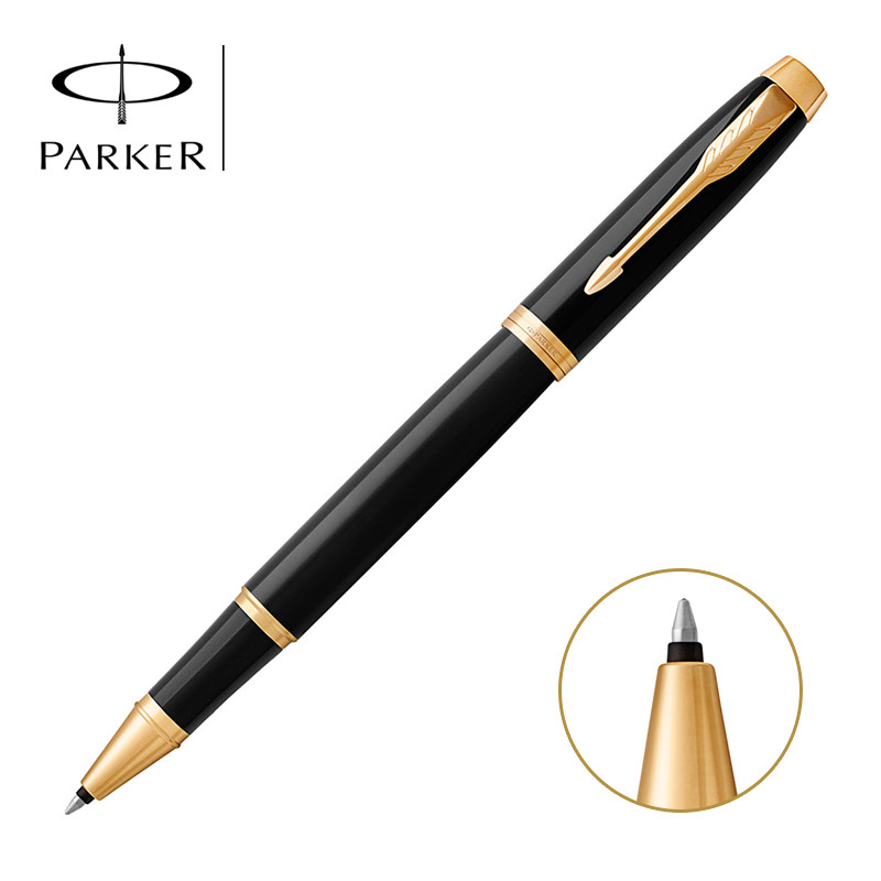 派克(PARKER) 0.7mm IM纯黑丽雅金夹宝珠笔 IM系列(单位:支)