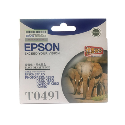 爱普生（EPSON）T0491黑色墨盒适用于Epson R230/350/310/210打印机黑色墨盒