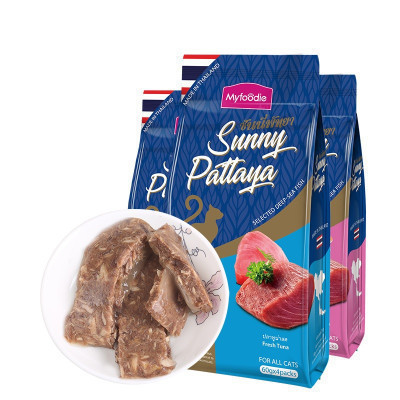 麦富迪宠物猫湿粮阳光芭提雅 肉冻吞拿鱼+三文鱼 60g/包*4袋猫通用湿粮 40袋/箱