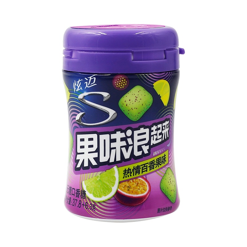 [王一博代言]炫迈(Stride) 无糖口香糖果味浪起来37.8g(热情百香果味)(新旧包装随机发出)