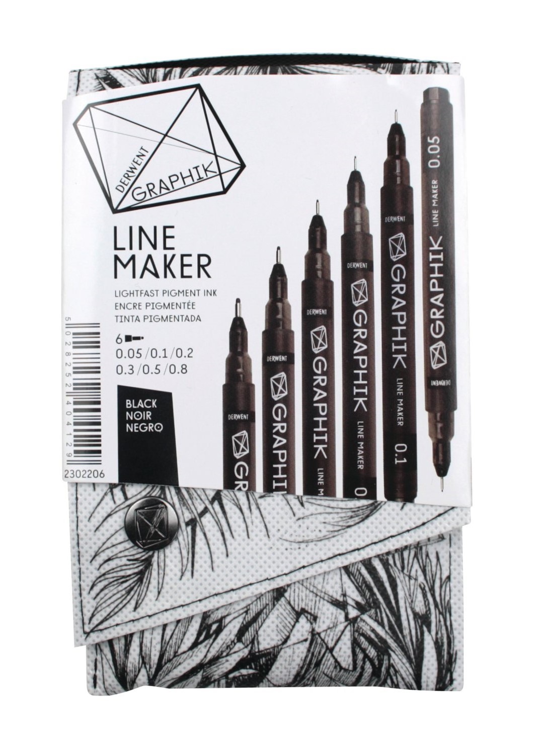 DERWENT Graphik Linemaker 6 得韵 6支装设计绘图勾线笔(黑)