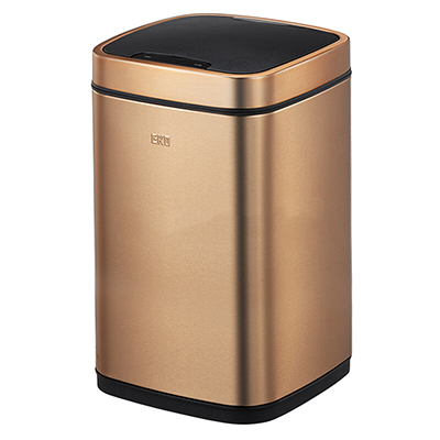EKO(宜可)智能感应垃圾桶 家用免脚踏不锈钢自动小号中号大号翻盖厨房客厅静音垃圾筒 9288 古铜金 9升