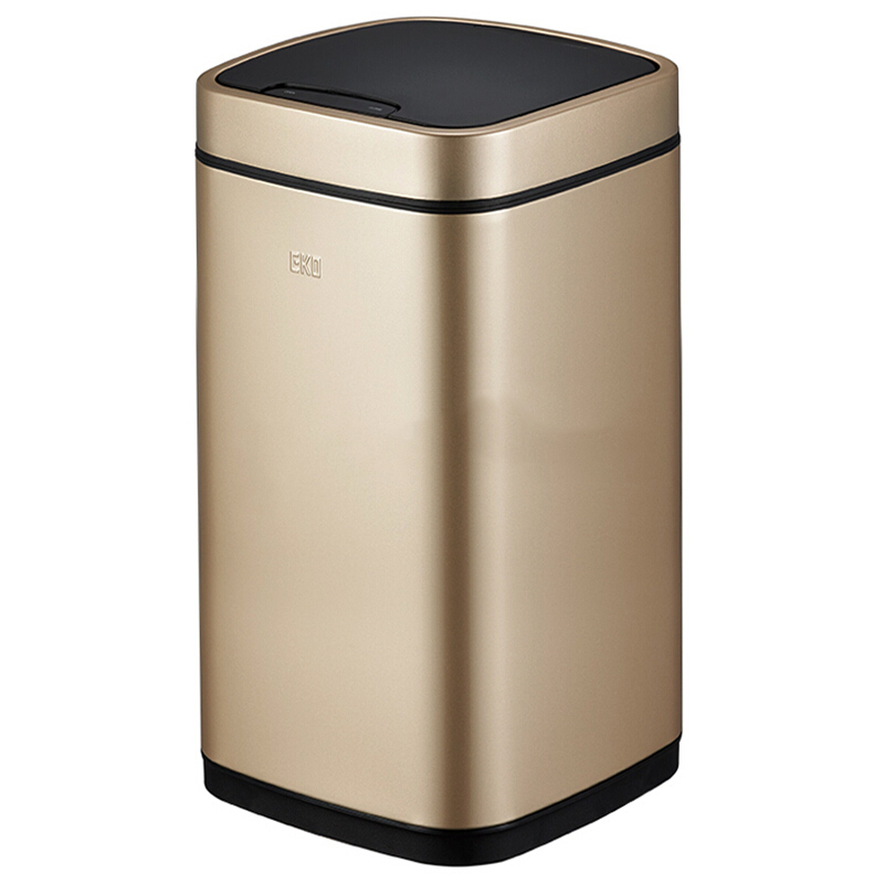 EKO(宜可)智能感应垃圾桶 家用免脚踏不锈钢自动小号大号翻盖厨房客厅静音垃圾筒 9288香槟金 6升
