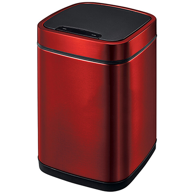 EKO(宜可)智能感应垃圾桶 家用免脚踏不锈钢自动小号大号翻盖厨房客厅静音垃圾筒 9288 酒红色 6升