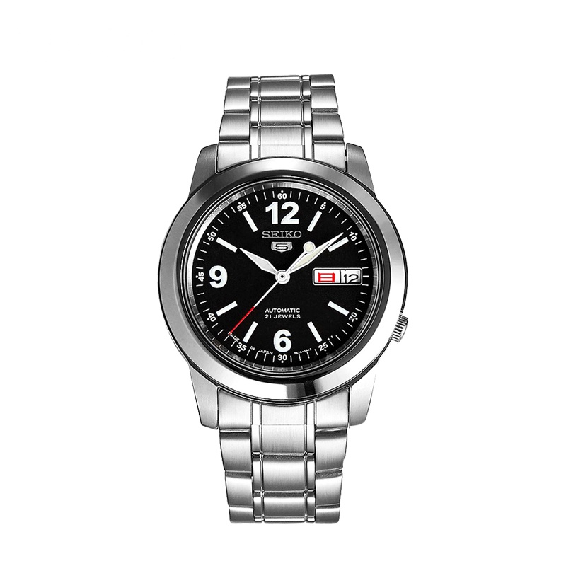 精工(SEIKO)手表 精工5号系列钢带自动机械商务休闲防水夜光男表 SNKE63J1