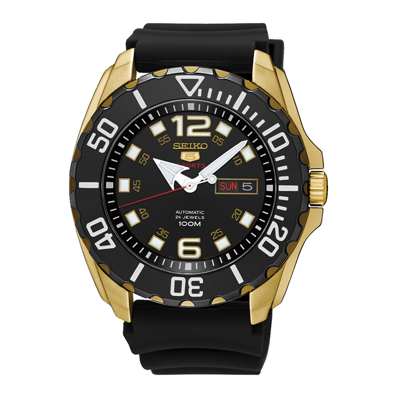 精工(SEIKO)手表 精工5号原装进口自动机械表商务休闲运动防水户外夜光双历功能计时男表树脂表带 SRPB40J1