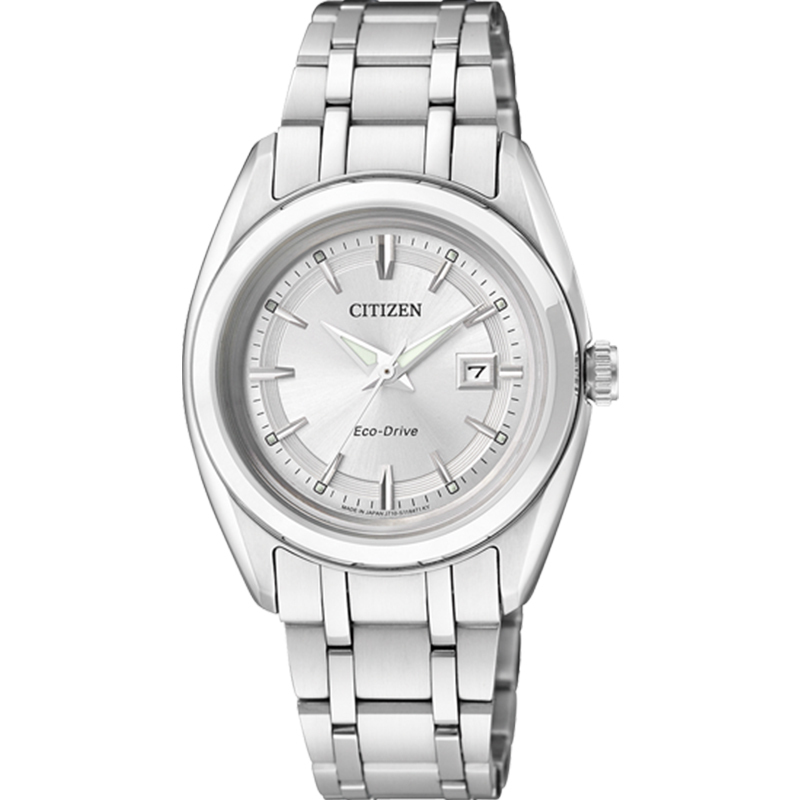 西铁城(CITIZEN)女表 商务休闲防水夜光光动能不锈钢表带手表 FE1060-59A