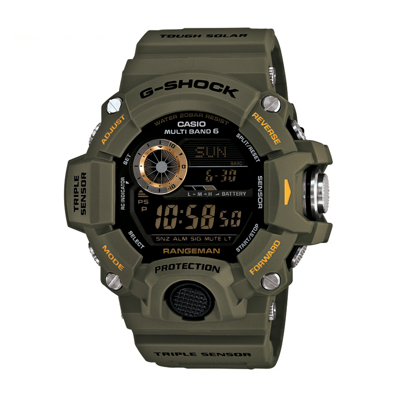 卡西欧(CASIO)手表 G-SHOCK系列 太阳能电波男士 多功能防水防震运动手表石英表 GW-9400-3
