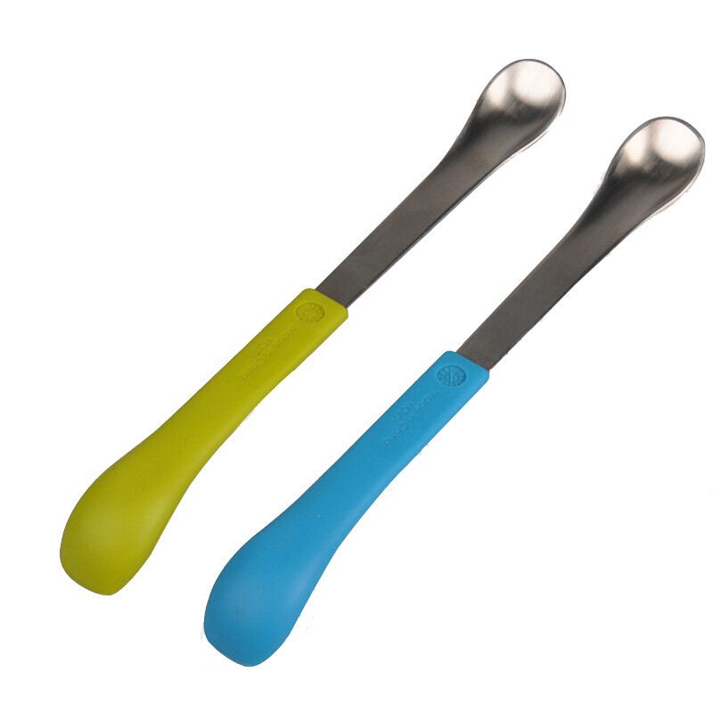 Boon儿童软硬两用勺 宝宝调羹勺喂养勺辅食勺 Swap双头勺 蓝绿