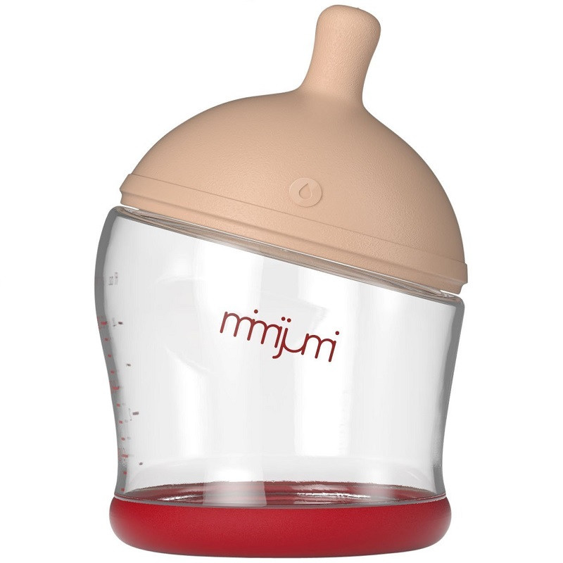 Mimijumi 咪咪聚迷 宽口径防胀气仿真母乳实感玻璃纤维奶瓶 120ml