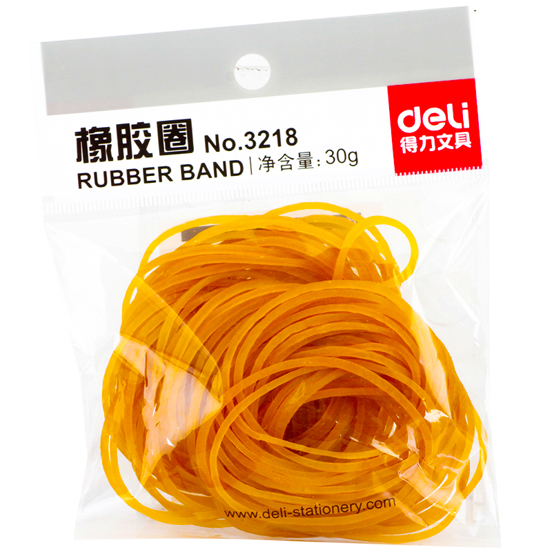 得力3218橡皮筋 30g 橡皮筋 乳胶圈 橡皮圈 牛皮筋 强性好耐腐蚀 5包装