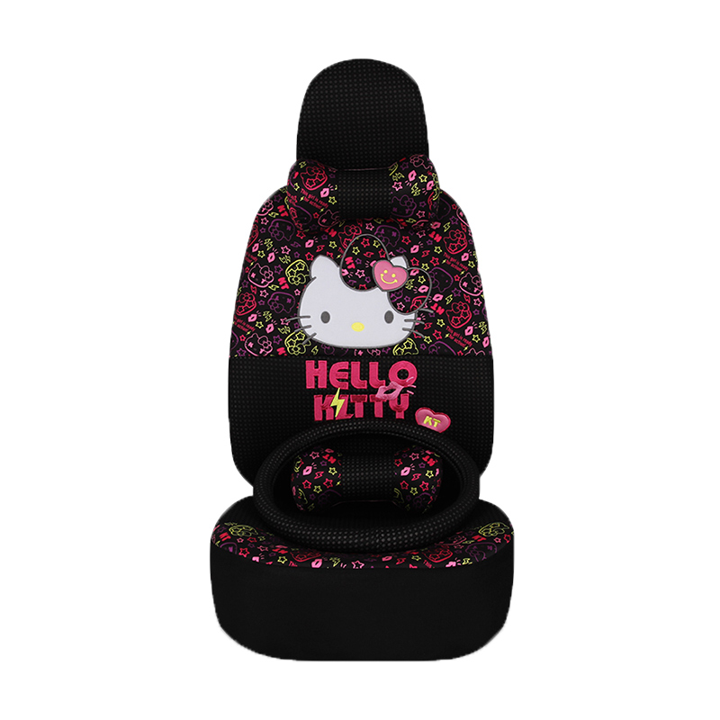 HelloKitty凯蒂猫汽车用品 车用女士潮牌时尚坐垫套 通用kt凯蒂猫可爱卡通保暖冬季汽车座垫