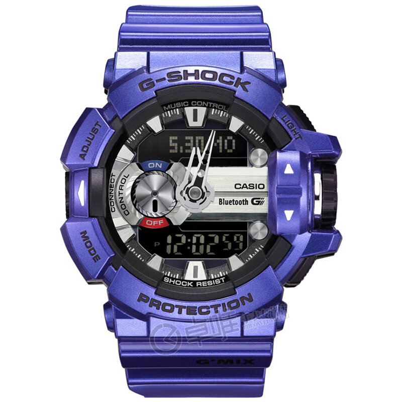 卡西欧(CASIO) 手表 G-SHOCK系列 紫色大表盘电子 200米防水 男士手表GBA-400-2A