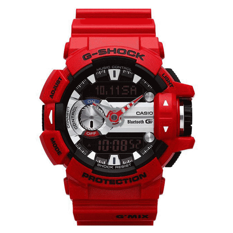 卡西欧(CASIO)手表 G-SHOCK系列 红色 运动 200米防水 电子男士手表GBA-400-4A