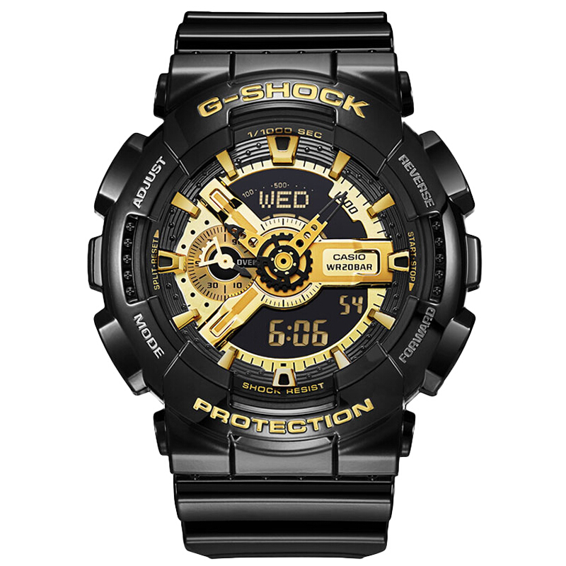 卡西欧(CASIO)手表 G-SHOCK系列 运动 200米防水 双显电子男士表 GA-110GB-1A