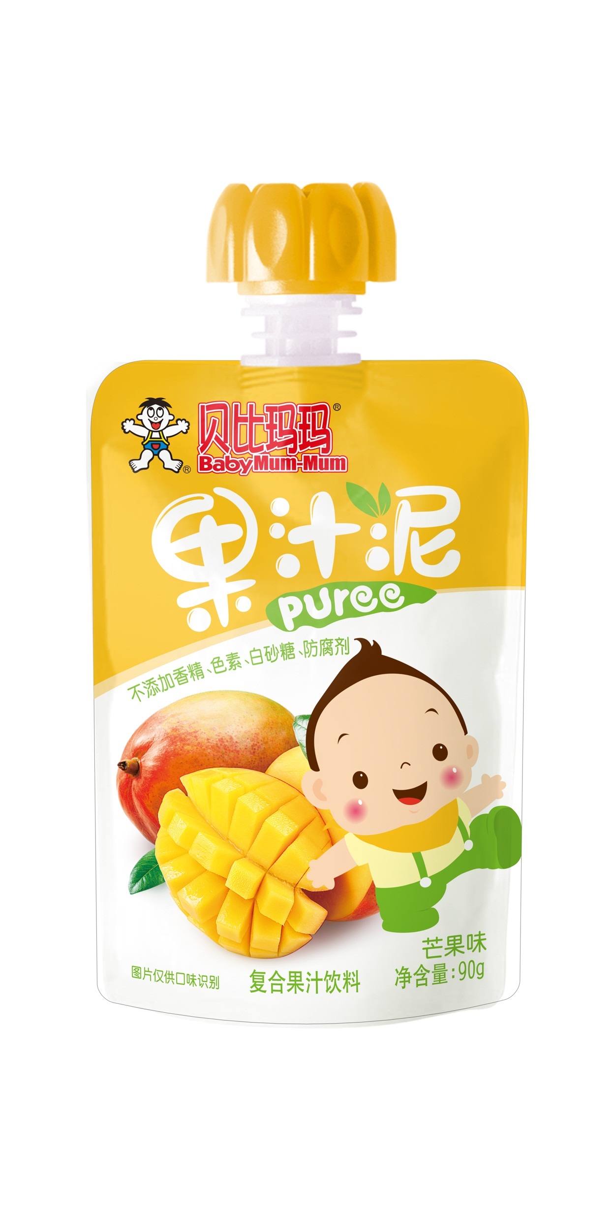 旺旺贝比玛玛果泥吸吸袋儿童零食水果泥芒果味90g/袋(效期至21年9月)
