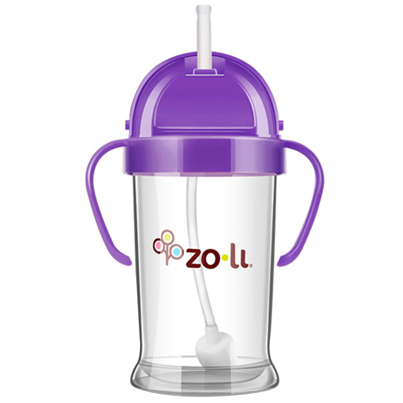 Zoli BF12PPR091 婴儿防漏学饮杯 宝宝吸管水杯 紫色 270ml 美国