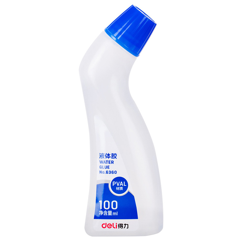 得力6360胶水办公弯头液体透明胶学生财务用品强力胶快干胶 100ml/支 12支装