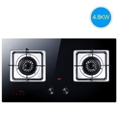 优盟(UM)4.5KW猛火嵌入式台式台嵌两用钢化玻璃煤气灶燃气灶双灶灶具一级能效-ZJ001H 天然气