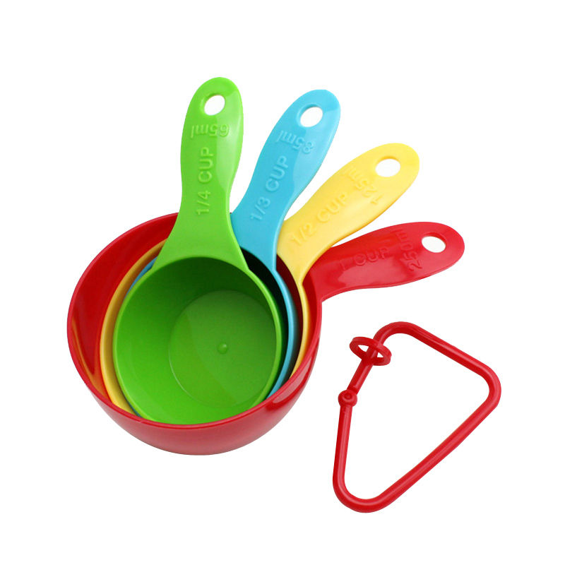 德国Fackelmann法克曼4件装彩色量杯 带刻度量杯pp塑料 计量杯 烘培工具 计量称重