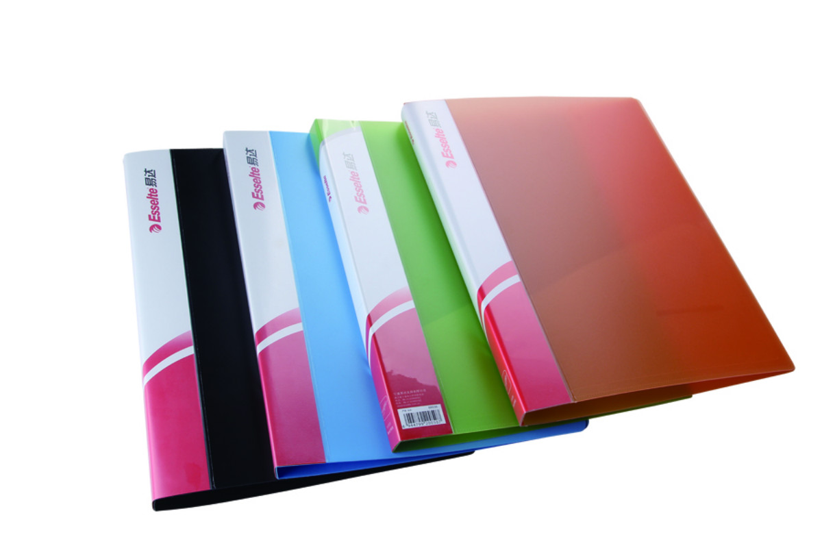 易达(Esselte) 舒适型单长押夹文件夹 4件包装 四色混发 A4尺寸