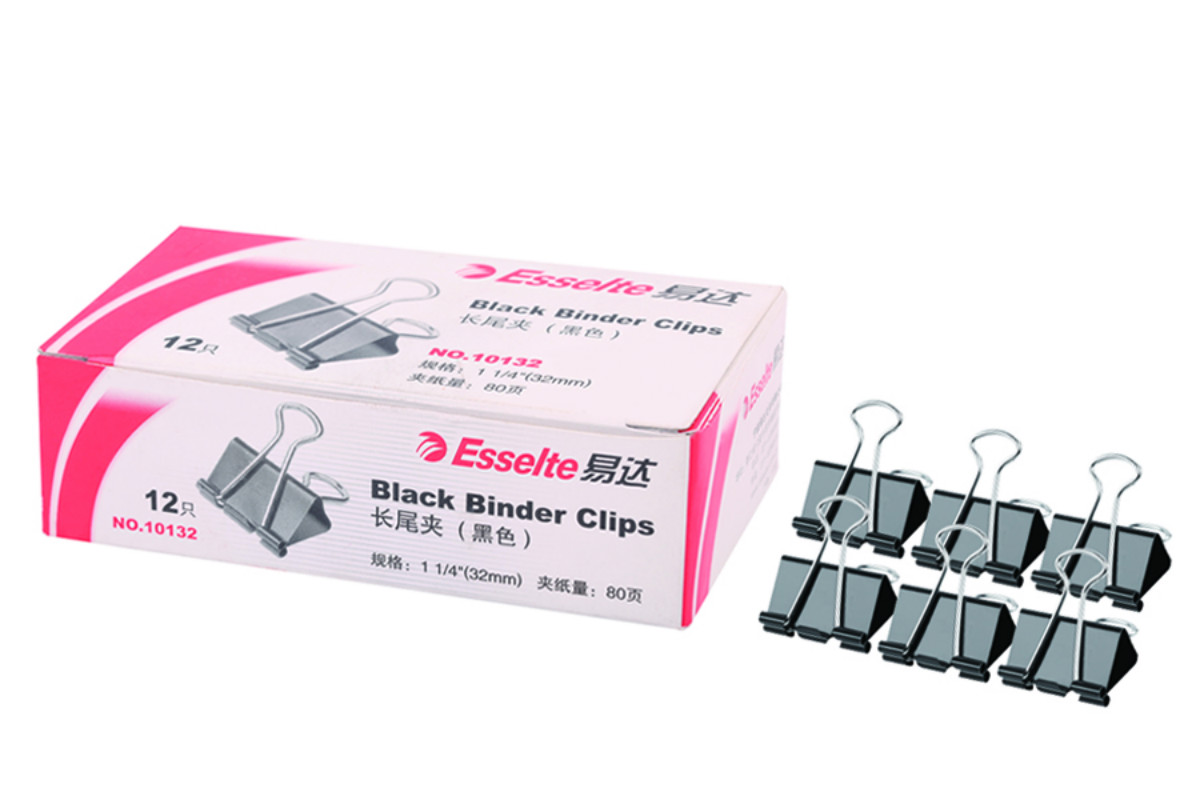 易达(Esselte) Binder Clip 黑色长尾夹(盒装) 32mm 12盒装