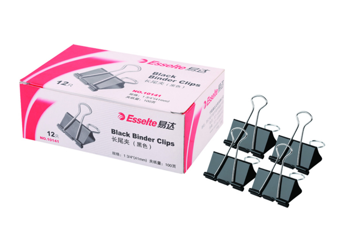 易达(Esselte) Binder Clip 黑色长尾夹(盒装) 41mm 12盒装