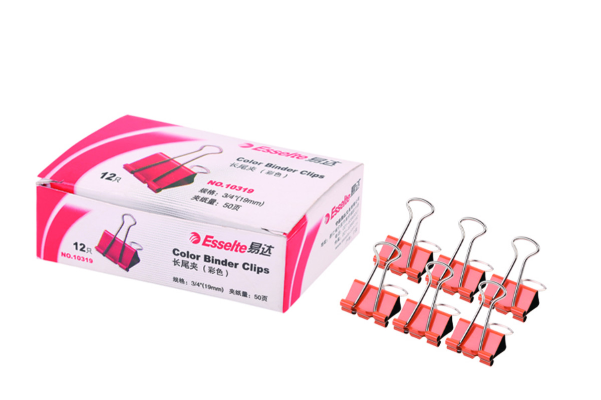 易达(Esselte) Binder Clip 彩色长尾夹(盒装) 19mm 12盒装
