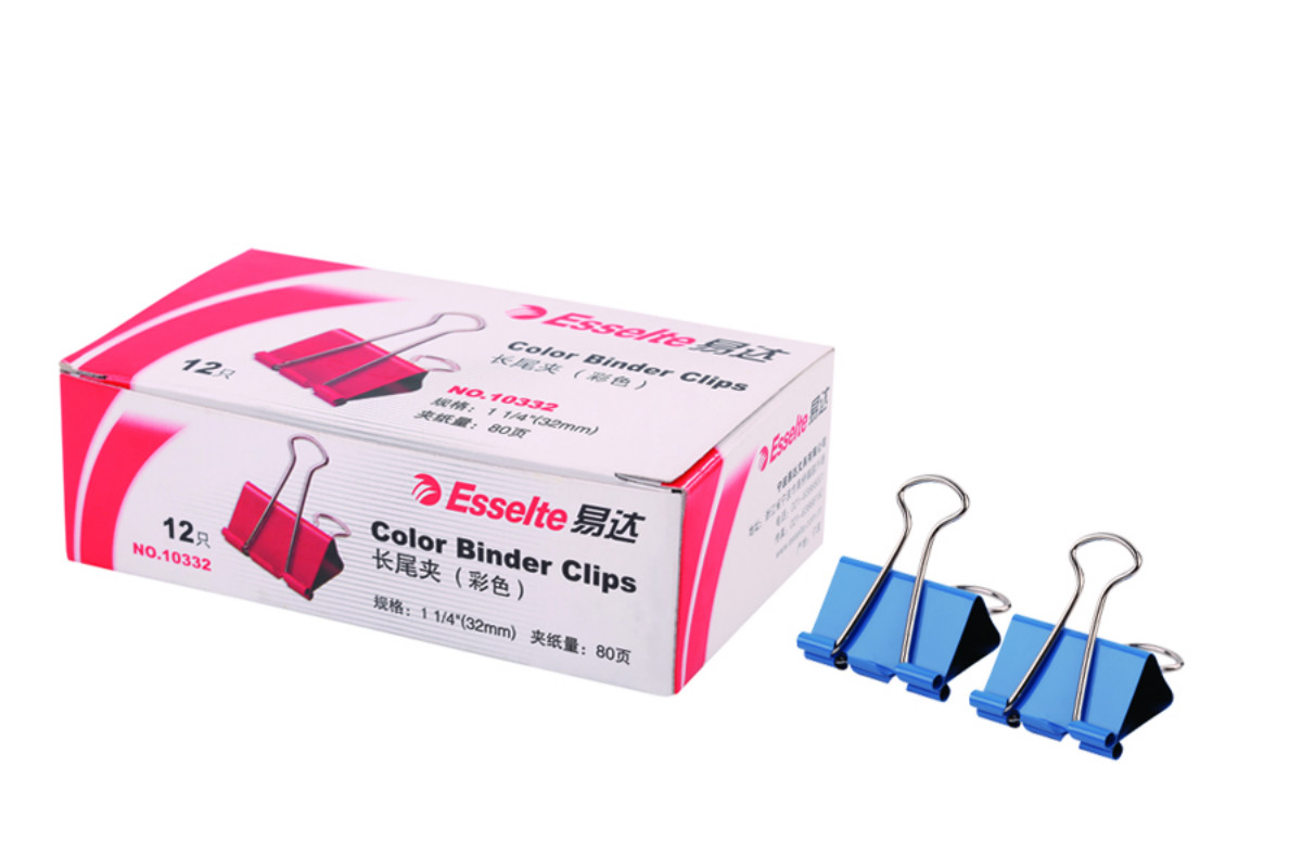 易达(Esselte) Binder Clip 彩色长尾夹(盒装) 32mm 12盒装