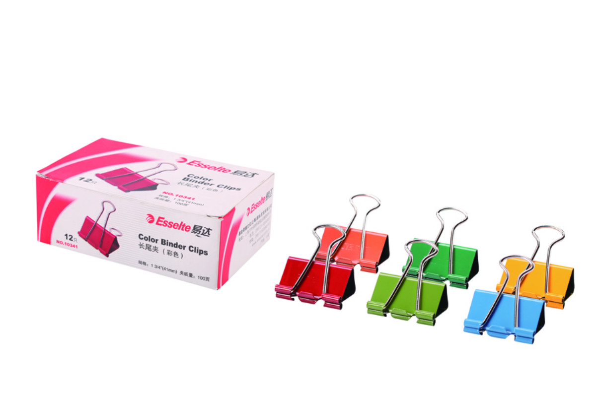 易达(Esselte) Binder Clip 彩色长尾夹(盒装) 41mm 12盒装