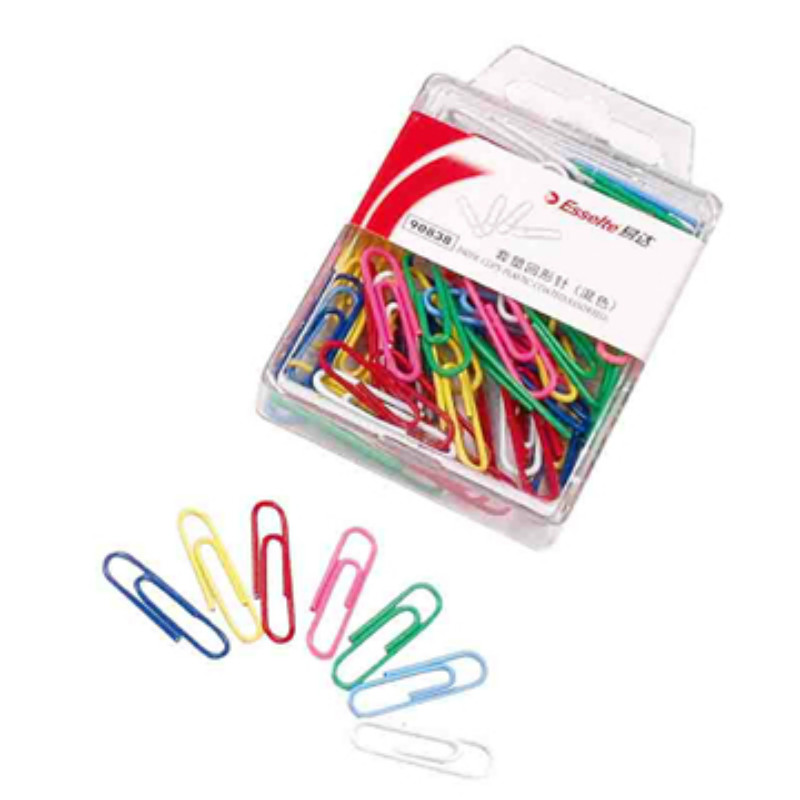 易达(Esselte) 彩色包塑回形針 28mm 20盒装