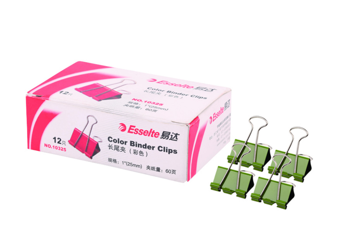 易达(Esselte) Binder Clip 彩色长尾夹(盒装) 25mm 12盒装