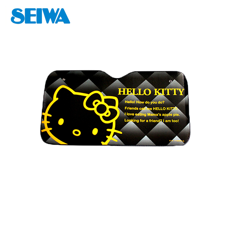 HelloKitty凯蒂猫网纱车用遮阳挡前挡防晒汽车吸盘遮阳挡前档车内太阳挡遮光板挡风玻璃罩 汽车用品