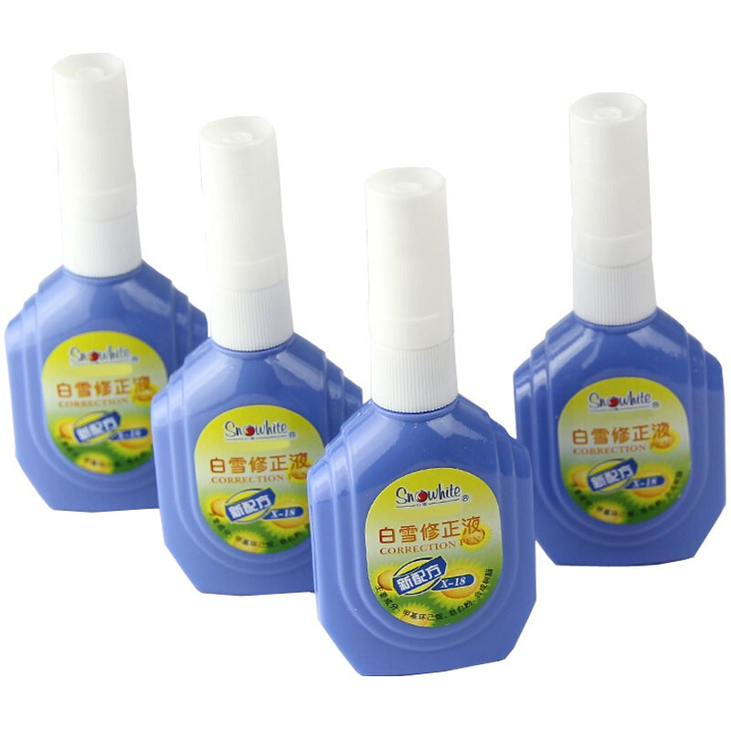 白雪(SNOWSCREN) 18ML (红色 蓝色 粉色三色可选)塑胶头 修正液 X-18 (单位:瓶)