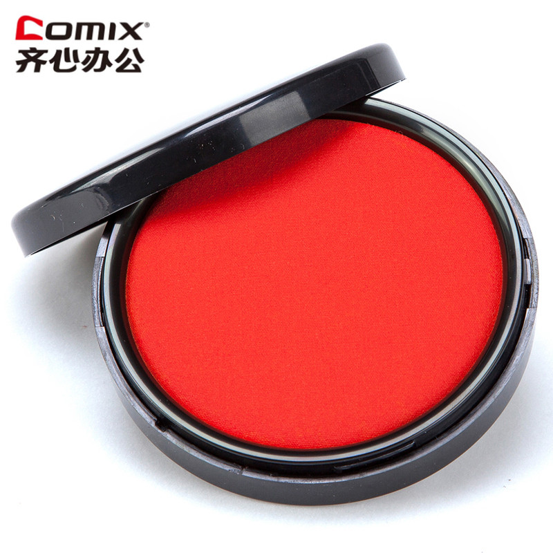 齐心(Comix)B3748圆形印台红色