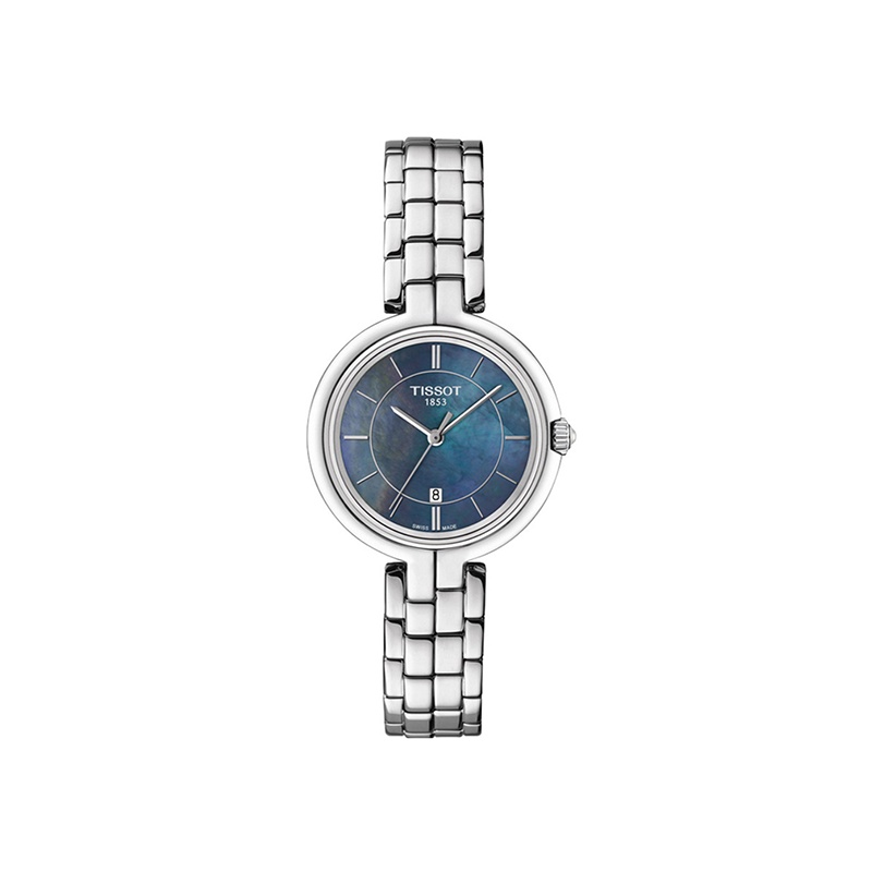 瑞士品牌 TISSOT 天梭 弗拉明戈系列 蓝盘钢带 石英表 女表 T094.210.11.121.00