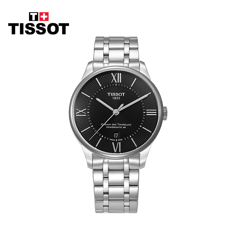 TISSOT 天梭 杜鲁尔系列 黑盘机械男表T099.407.11.058.00