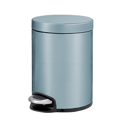 EKO(宜可）垃圾桶家用不锈钢脚踏时尚创意翻盖小号大号静音垃圾筒 9215 钛金蓝8升