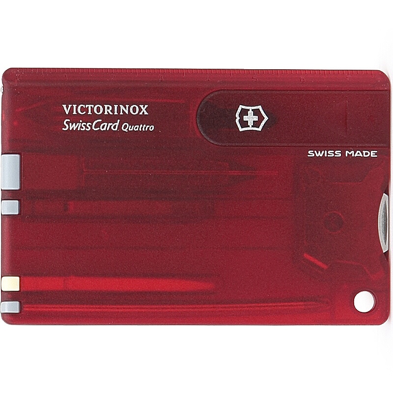 Victorinox维氏瑞士军刀 瑞士卡 透明红 0.7200.T 多功能改锥刀卡