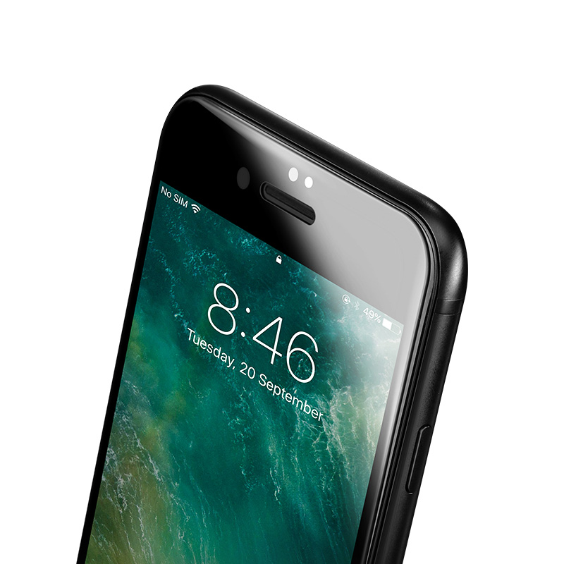 洛克(ROCK)苹果iPhone7/8Plus曲面全屏覆盖钢化膜高清玻璃膜防爆全贴合手机贴膜 0.26MM 黑