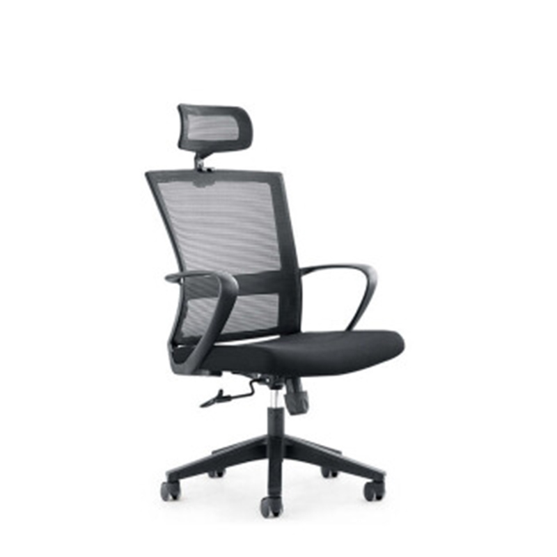 麦格尚 职员椅办公椅老板椅会议椅电脑椅网布转椅简约椅子 黑色带头枕五星脚