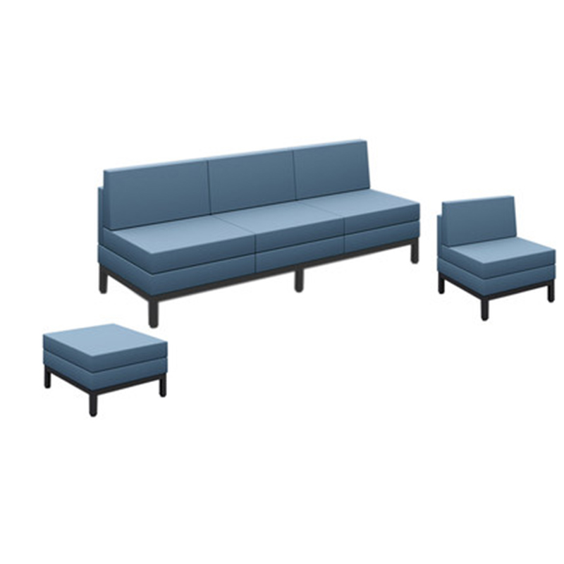 麦格尚 办公家具 简约现代沙发 商务洽谈会客 布艺沙发 单人 蓝色